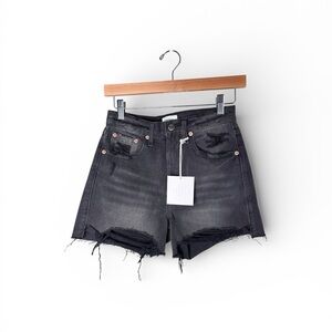 Pistola Maeve Super High Rise Black Cutoff Denim Shorts Size 25